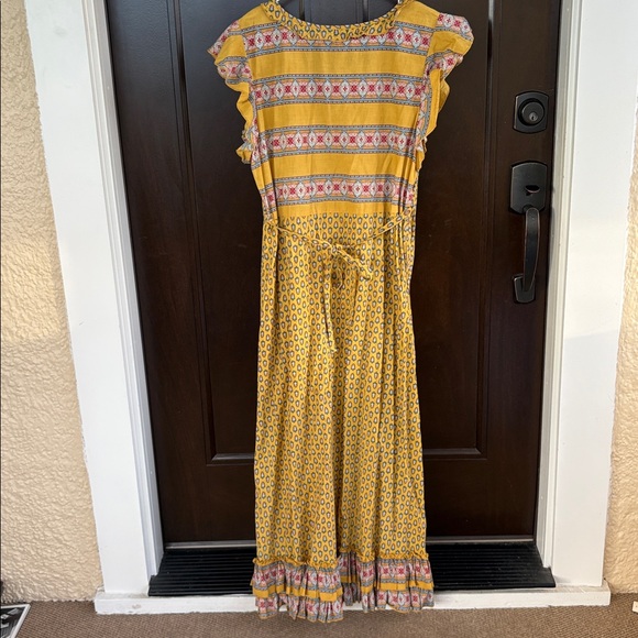 EUC April Cornell Alouette Hostess Dress Yellow Size Medium - Picture 10 of 11